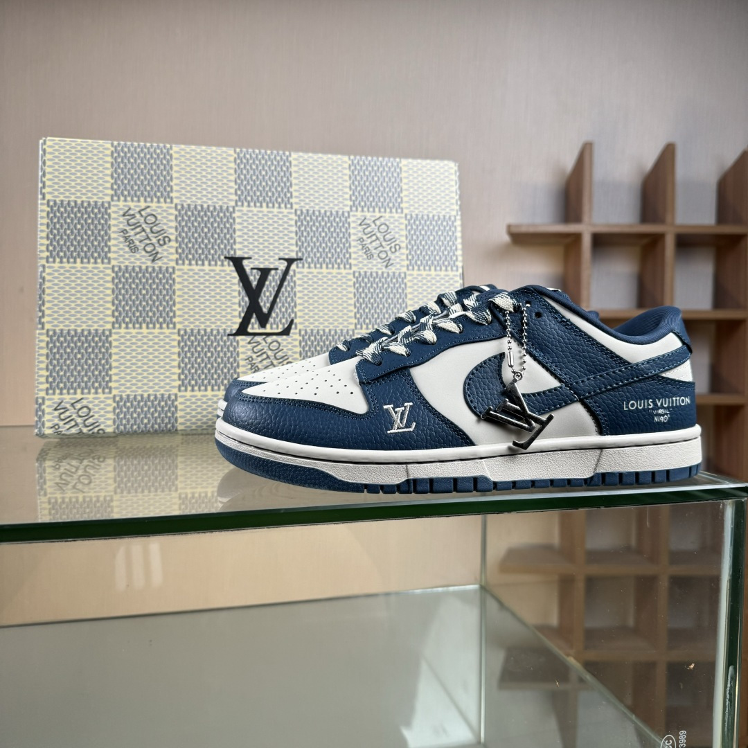 Nike SB Dunk Low LV联名 奶灰深蓝 高端定制 低帮休闲板鞋 SC0601-477 Nike SB Dunk Low LV联名 奶灰深蓝 高端定制 低帮休闲板鞋 SC0601-477