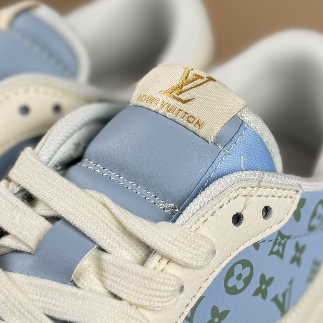 Travis Scott x Fragment Design x Air Jordan 1 Low SP AJ1 乔1 LV联名 浅米蓝 低帮文化休闲板鞋 ZH2598-163