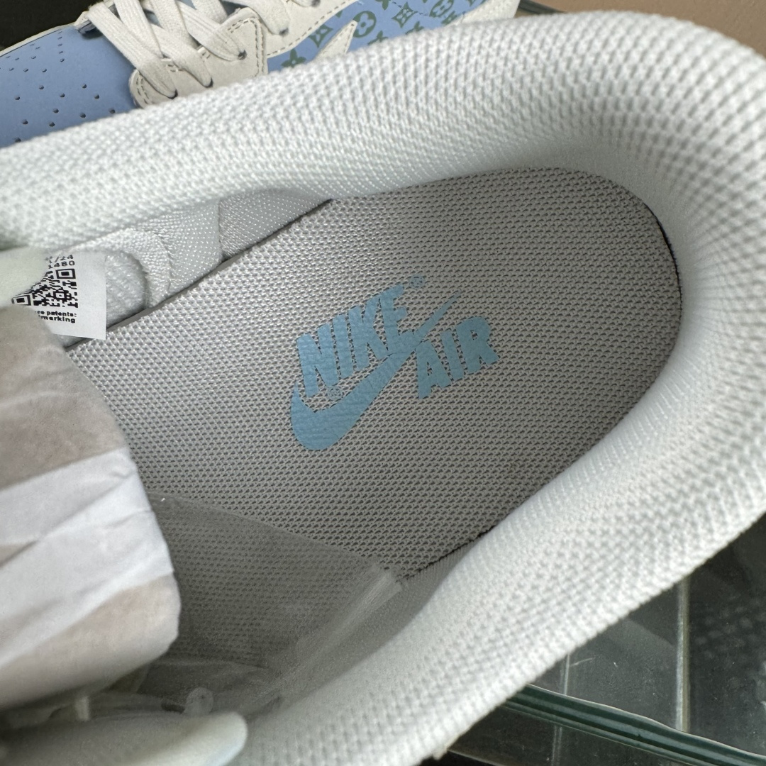 Travis Scott x Fragment Design x Air Jordan 1 Low SP AJ1 乔1 LV联名 浅米蓝 低帮文化休闲板鞋 ZH2598-163