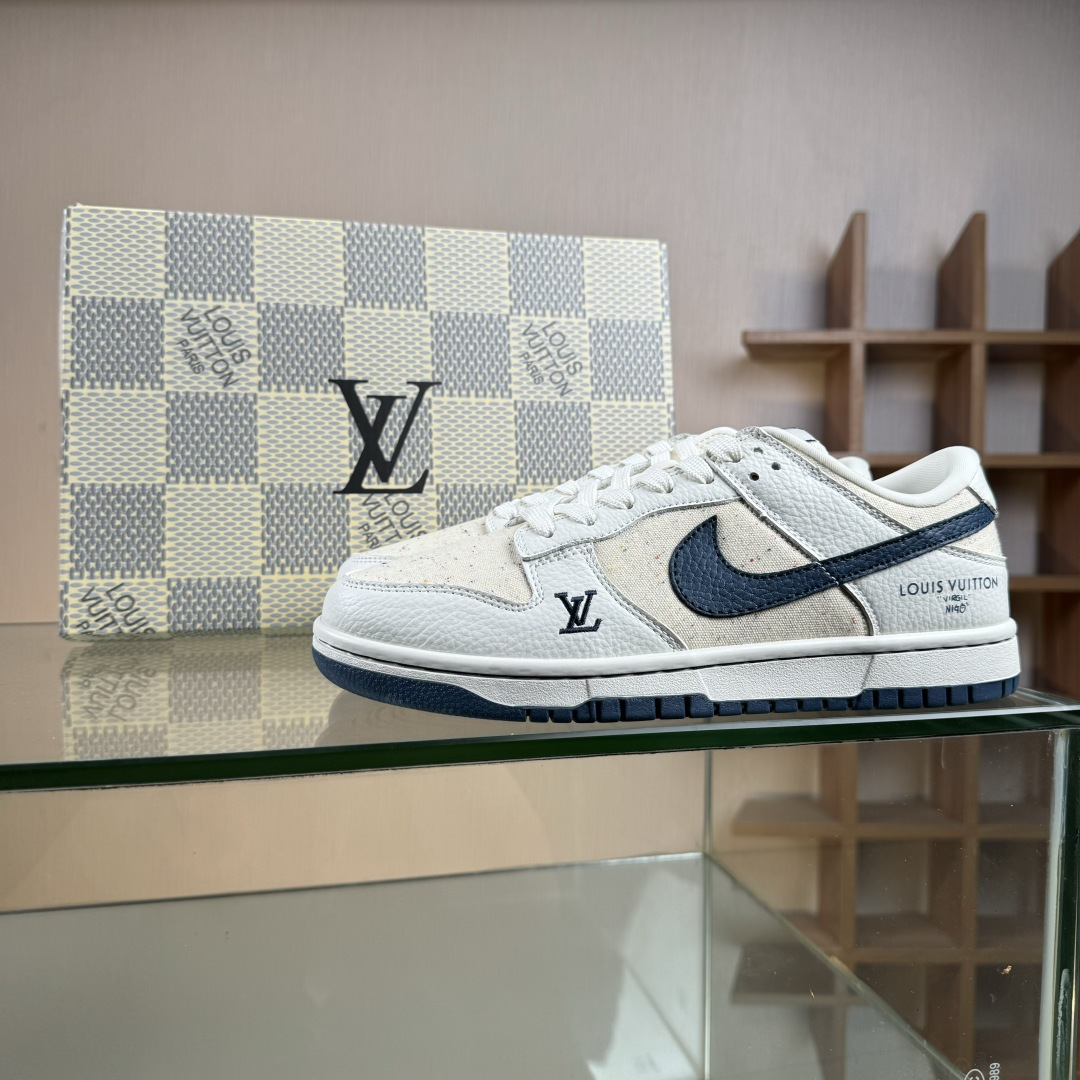 Nike SB Dunk Low LV联名 米白藏蓝织布 高端定制 低帮休闲板鞋 SC0601-478