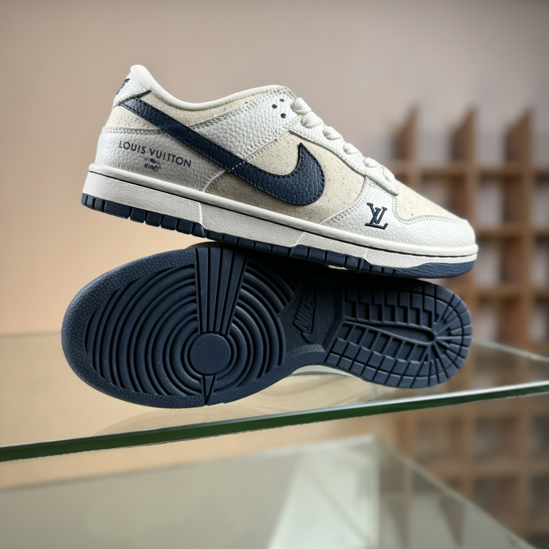 Nike SB Dunk Low LV联名 米白藏蓝织布 高端定制 低帮休闲板鞋 SC0601-478