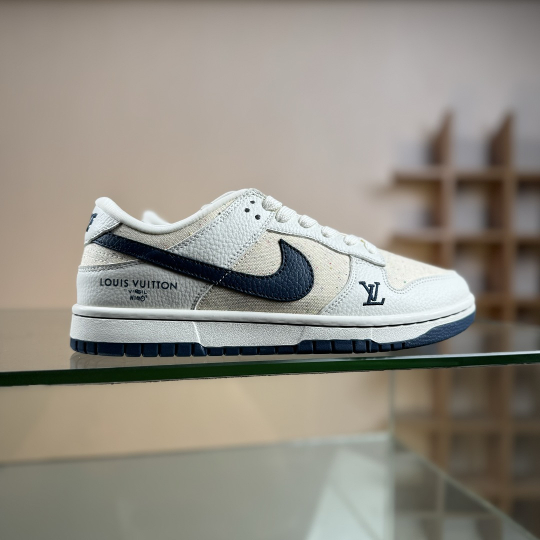 Nike SB Dunk Low LV联名 米白藏蓝织布 高端定制 低帮休闲板鞋 SC0601-478