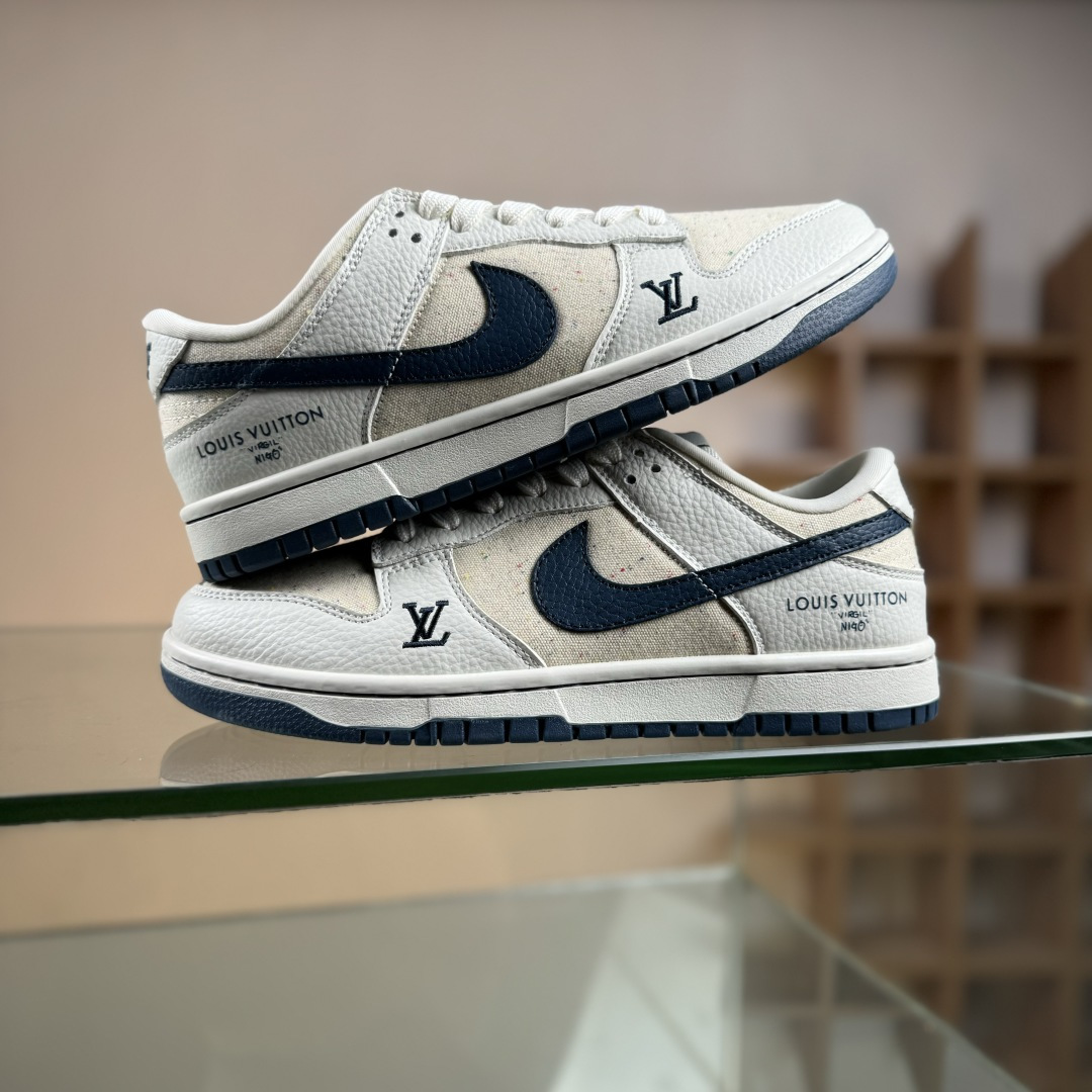 Nike SB Dunk Low LV联名 米白藏蓝织布 高端定制 低帮休闲板鞋 SC0601-478