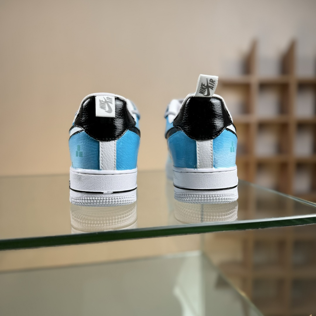 260 Nike Air Force 1'07 Low 手绘涂鸦 电玩蓝调 空军一号低帮休闲板鞋 FB8917-300