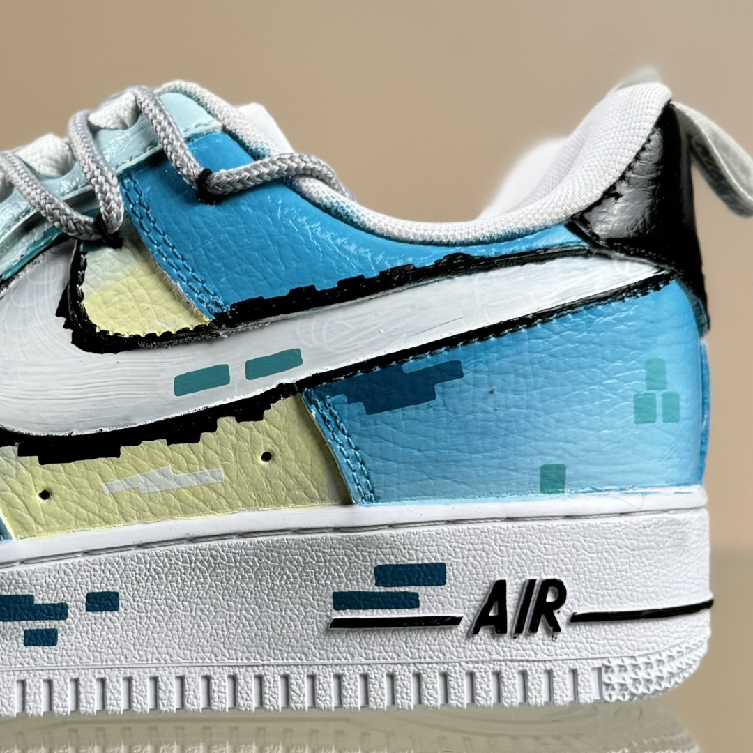 260 Nike Air Force 1'07 Low 手绘涂鸦 电玩蓝调 空军一号低帮休闲板鞋 FB8917-300