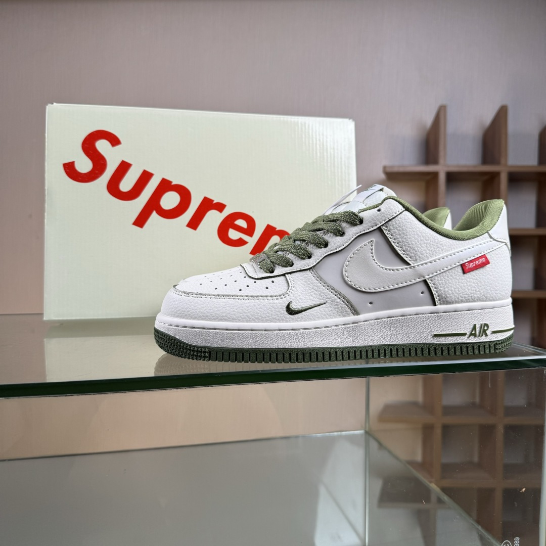 260 Nike Air Force 1 Low 07 x superme 白绿小勾 XX3168-221