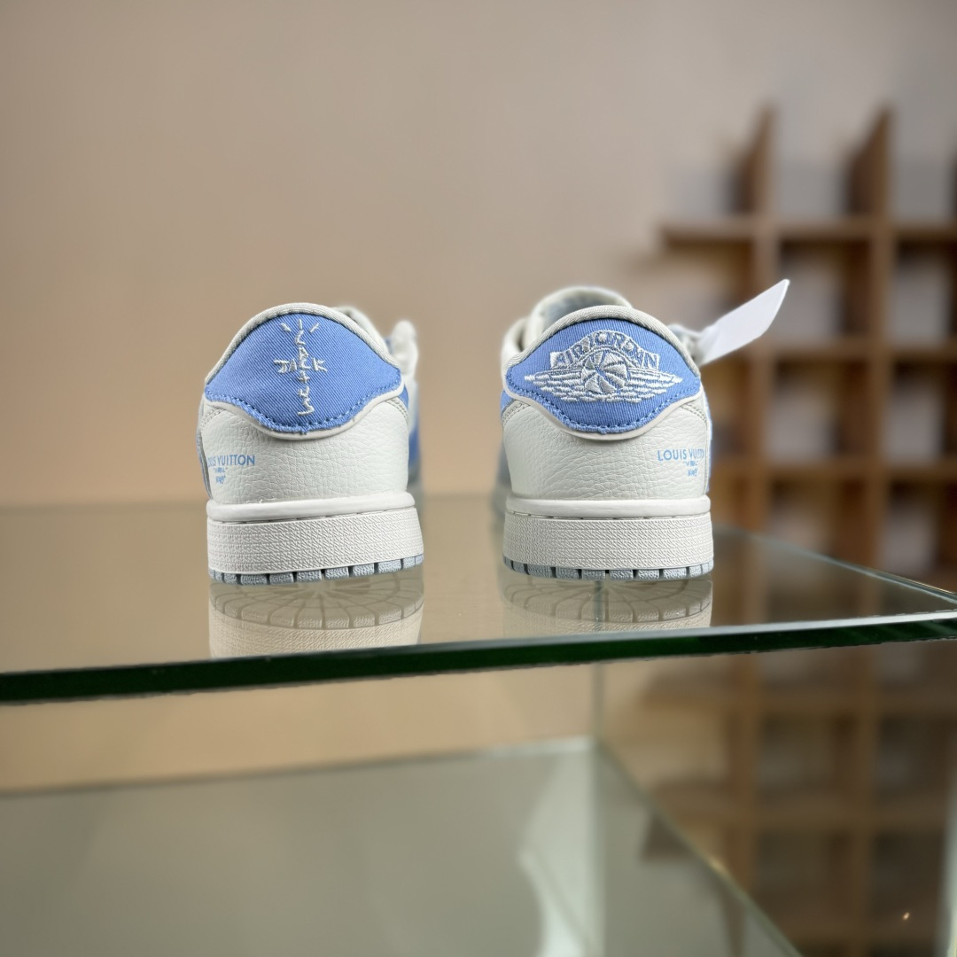 280 Travis Scott x Nike Air Jordan 1 Low x Louis Vuitton Air Jordan 1 Low 反转灰白蓝倒钩 JW1188-145