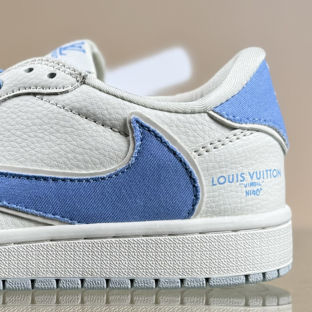 280 Travis Scott x Nike Air Jordan 1 Low x Louis Vuitton Air Jordan 1 Low 反转灰白蓝倒钩 JW1188-145