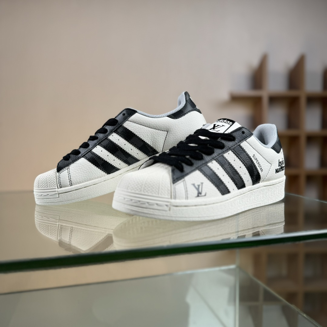 240 Adidas Originals Superstar 阿迪达斯 三叶草 贝壳头’DIY’系列低帮经典百搭休闲运动板鞋 QF5806