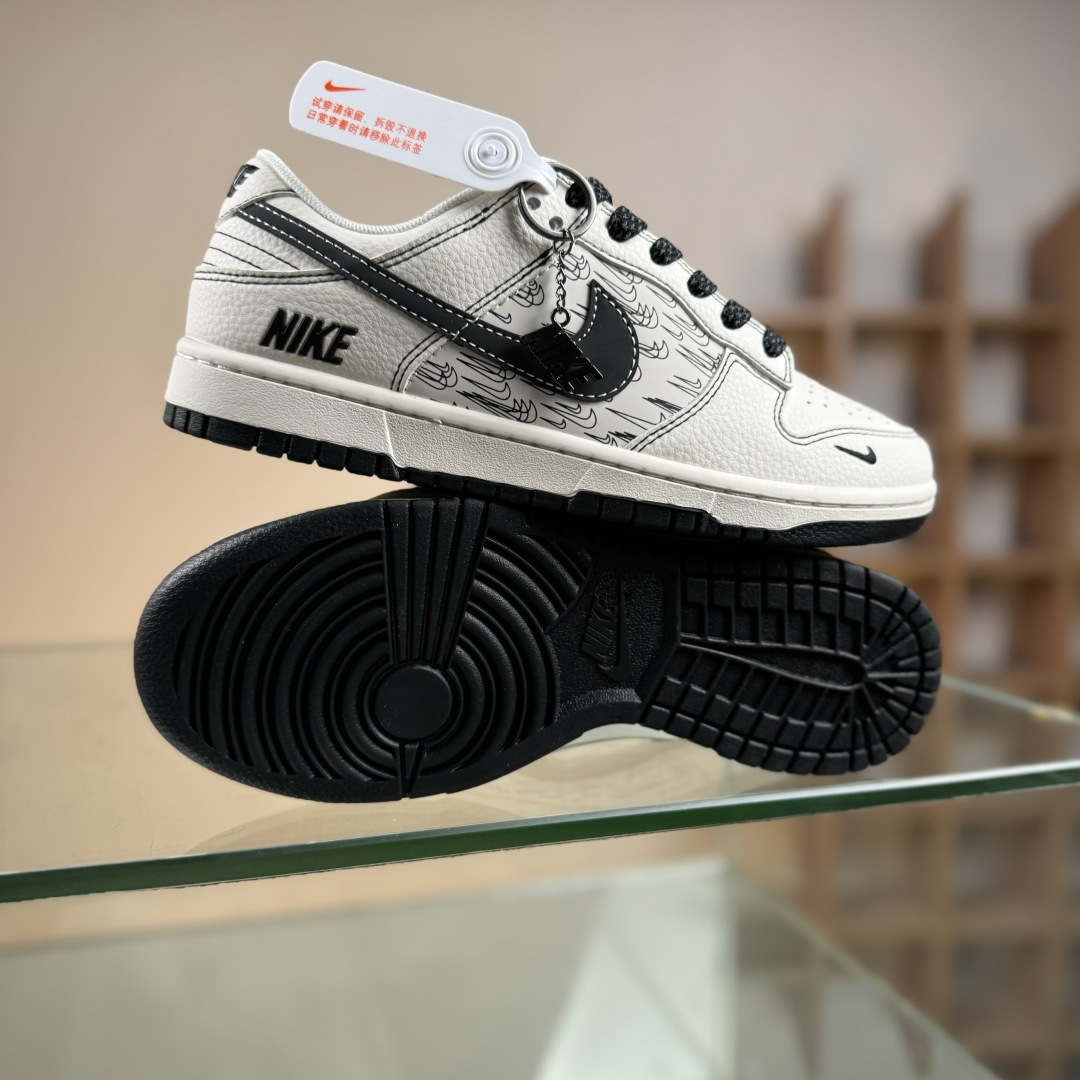 280 Nike SB Dunk Low 联名 米黑多小勾 高端定制 低帮休闲板鞋 HH7518-094