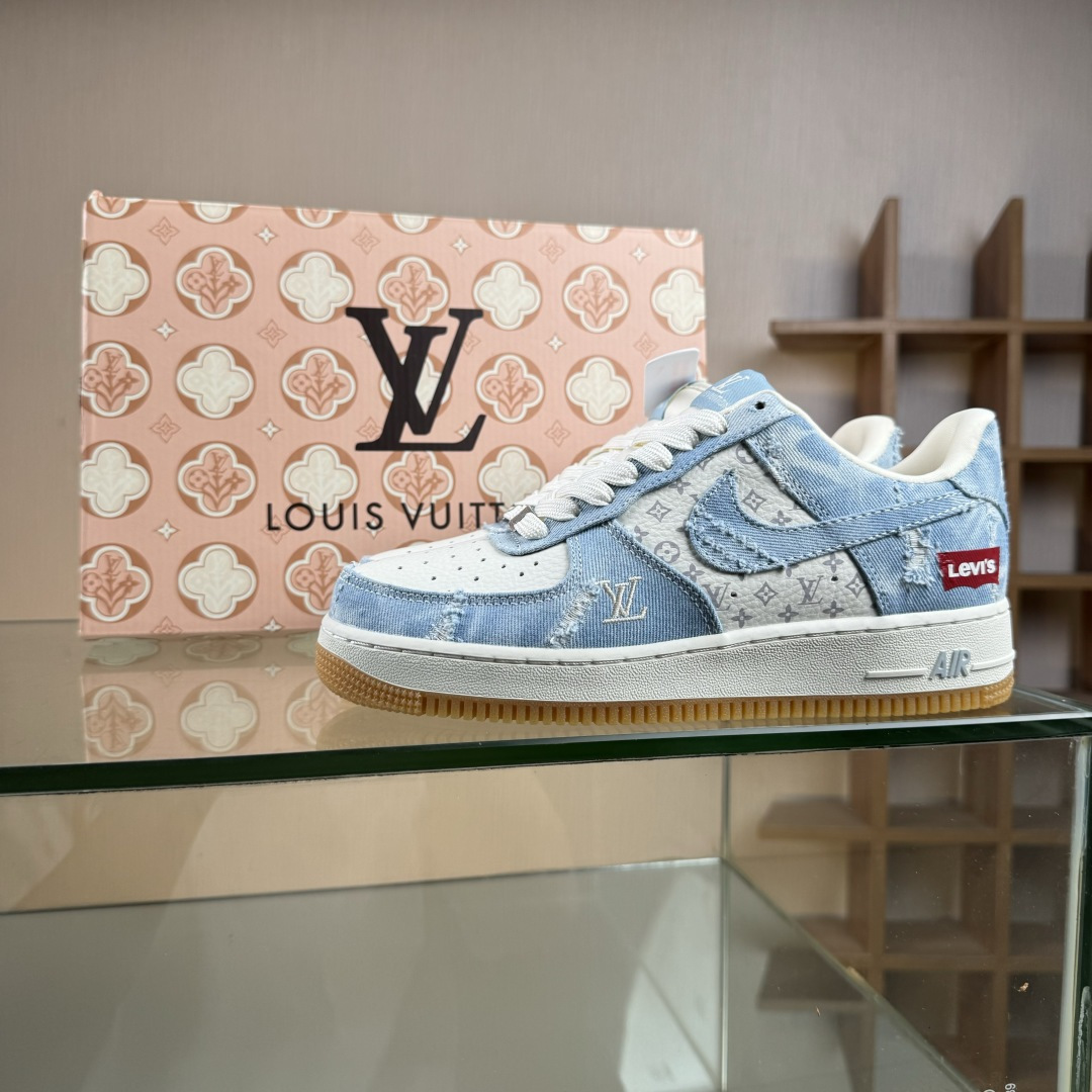 260 Nike Air Force 1 Low 07 x Louis Vuitton 蓝白牛仔 YF9511-814