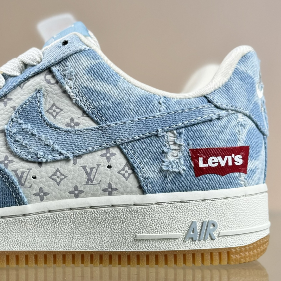 260 Nike Air Force 1 Low 07 x Louis Vuitton 蓝白牛仔 YF9511-814