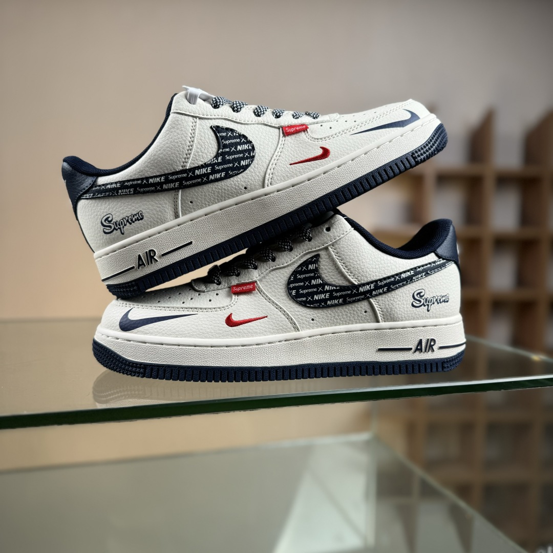 260 Nike Air Force 1'07 Low 联名 米白迷彩红蓝钩 空军一号低帮休闲板鞋 XD2588-609