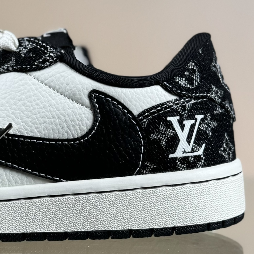 280 Travis Scott x Fragment Design x Air Jordan 1 Low SP AJ1 乔1 LV联名 白黑牛仔 低帮文化休闲板鞋 SC0601-058