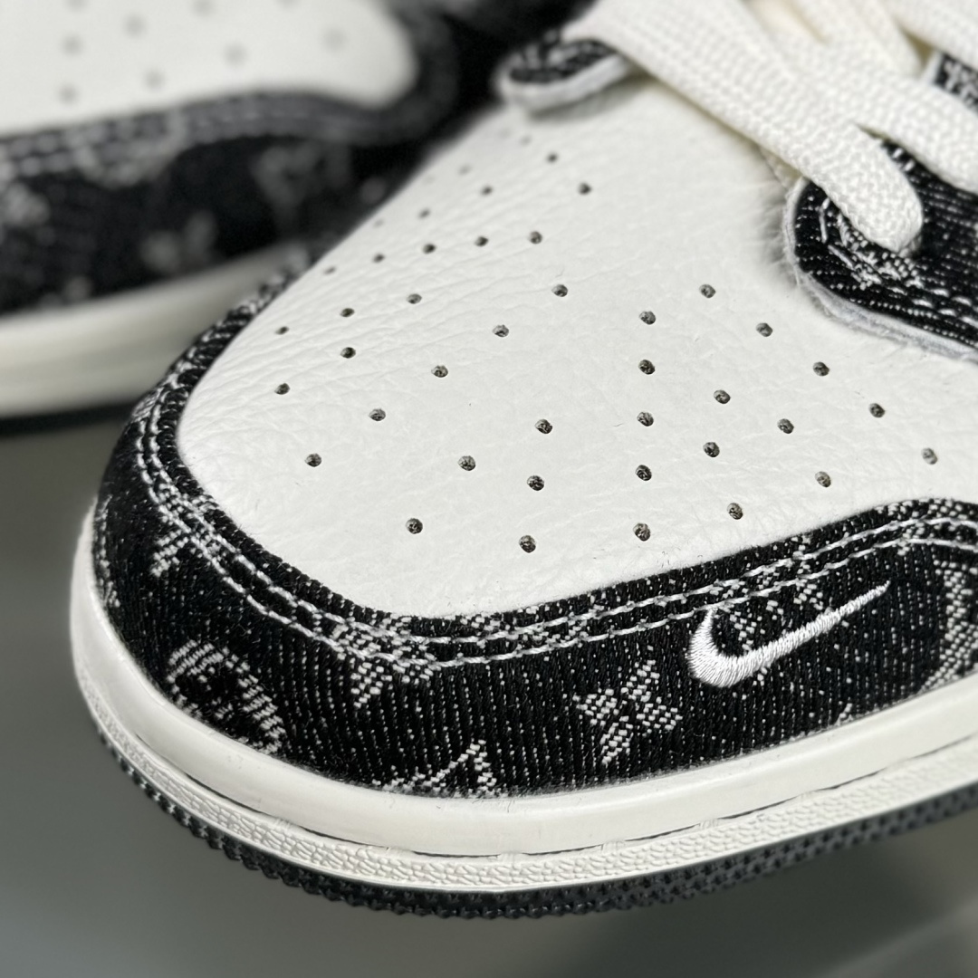 280 Travis Scott x Fragment Design x Air Jordan 1 Low SP AJ1 乔1 LV联名 白黑牛仔 低帮文化休闲板鞋 SC0601-058