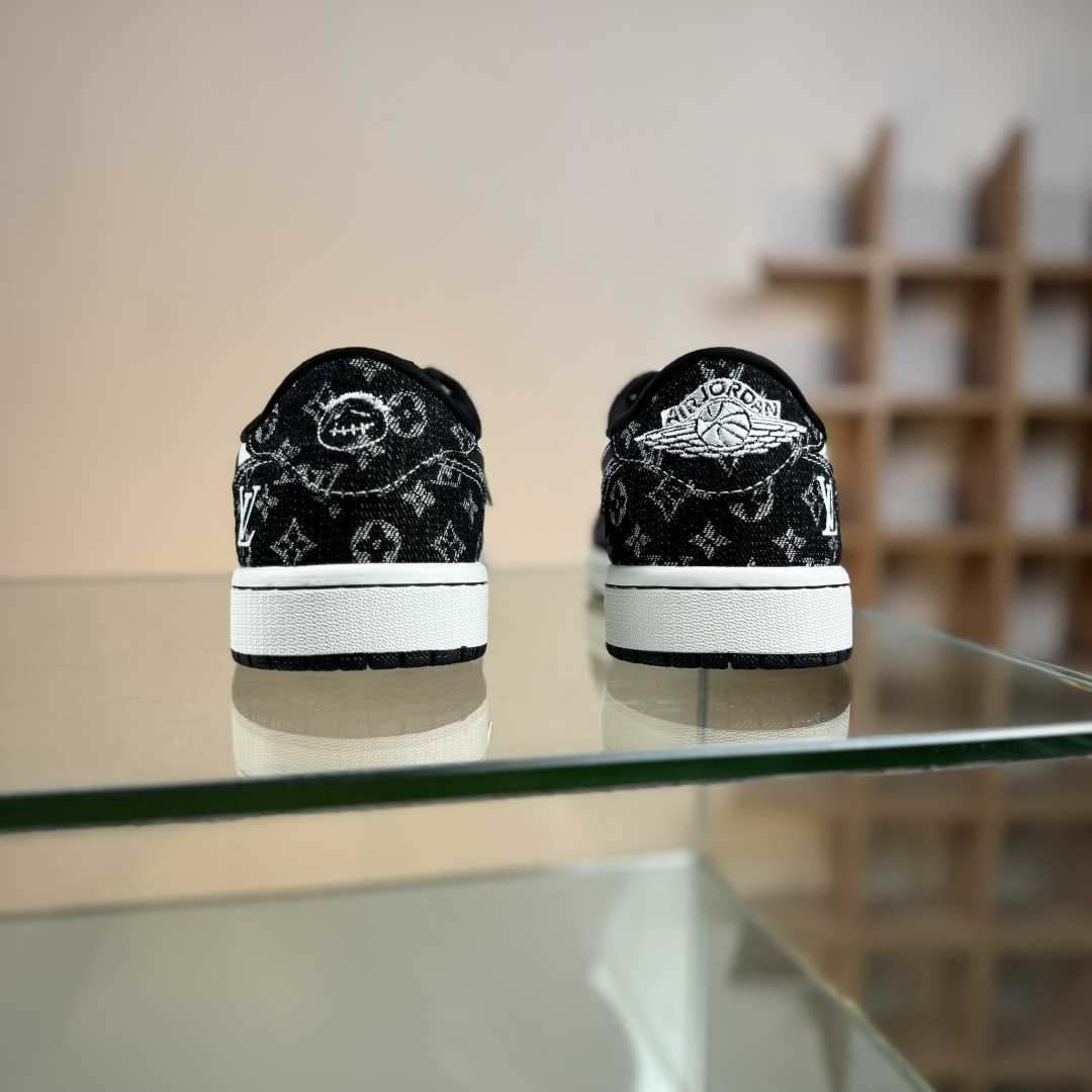 280 Travis Scott x Fragment Design x Air Jordan 1 Low SP AJ1 乔1 LV联名 白黑牛仔 低帮文化休闲板鞋 SC0601-058