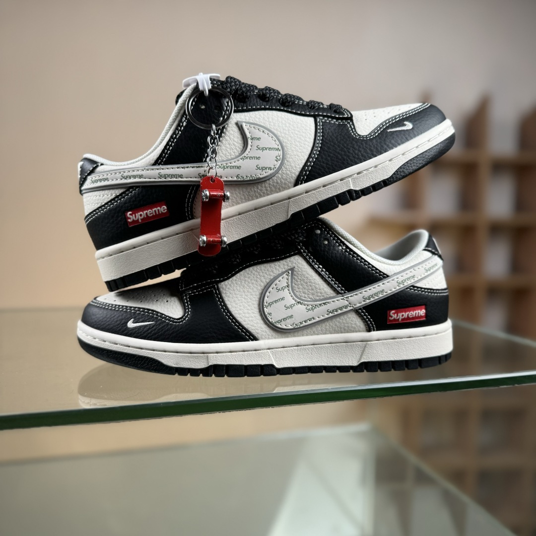 280 Nike SB Dunk Low Supreme联名 米黑银 高端定制 低帮休闲板鞋 HH7518-099