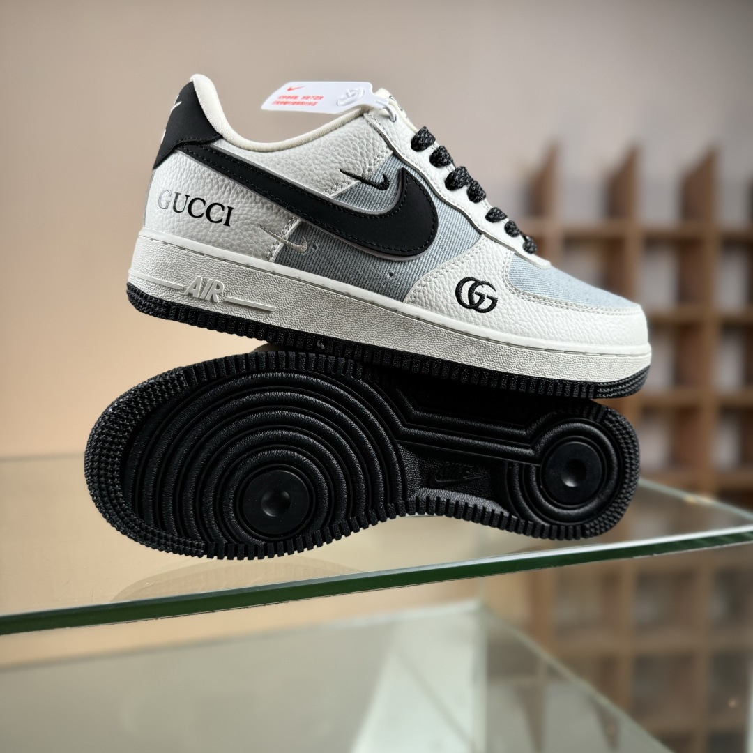 260 Nike Air Force 1'07 Low 古驰联名 白灰黑 空军一号低帮休闲板鞋 YF9511-808
