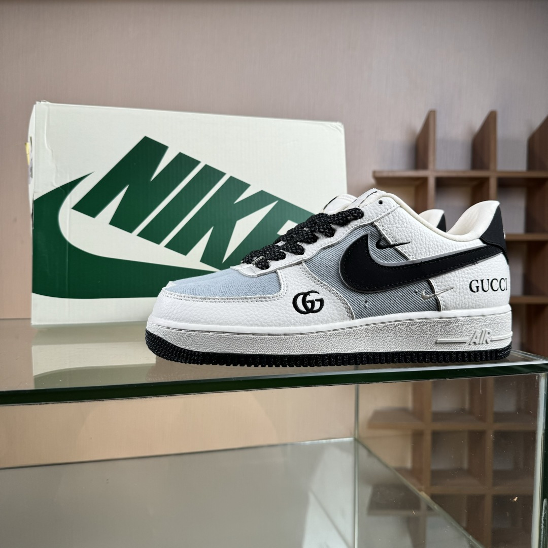 260 Nike Air Force 1'07 Low 古驰联名 白灰黑 空军一号低帮休闲板鞋 YF9511-808
