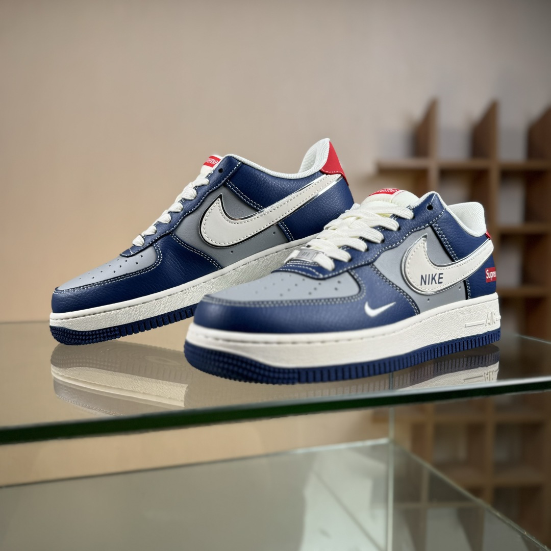 260 Nike Air Force 1'07 Low Superme联名 白蓝灰红 空军一号低帮休闲板鞋 XD2588-602