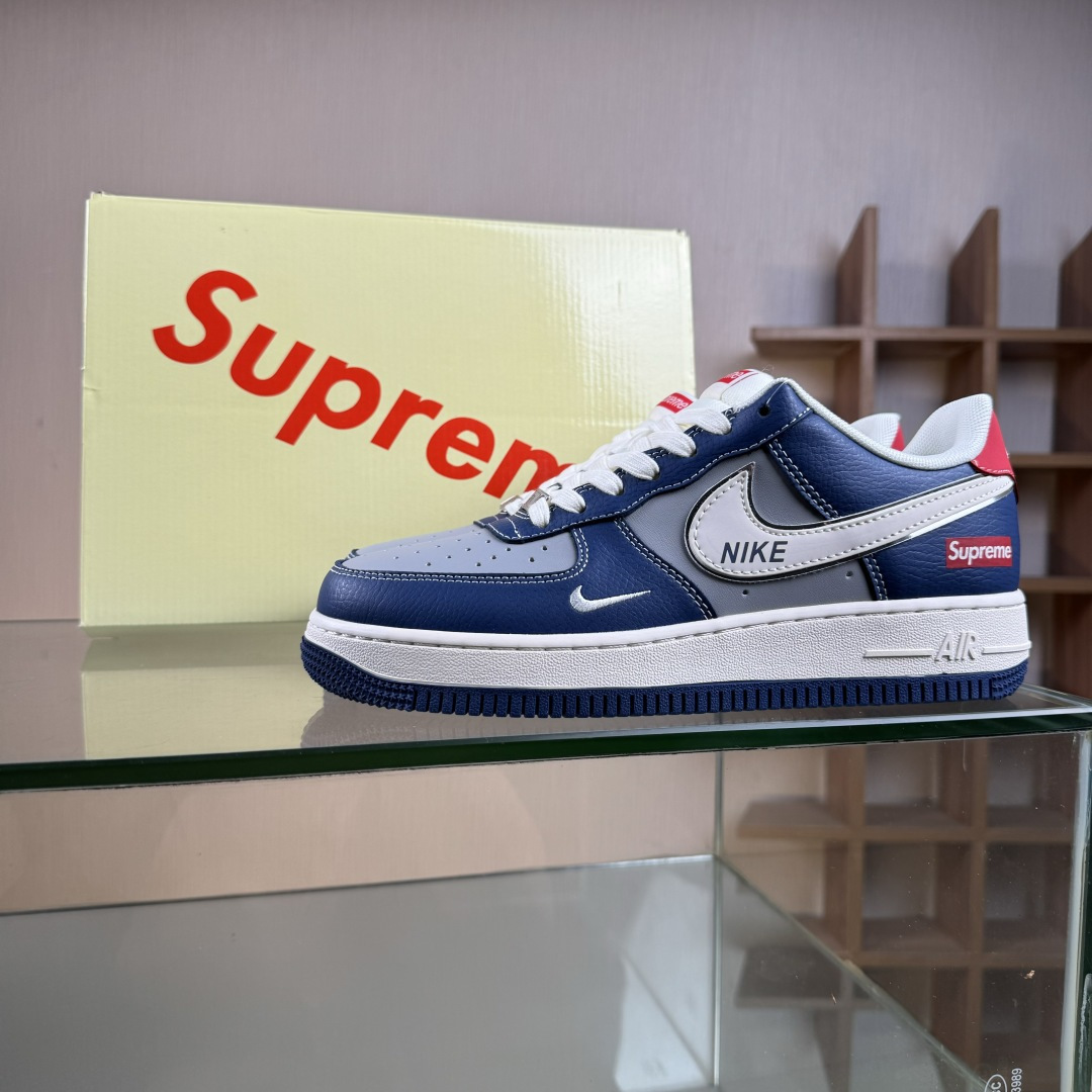 260 Nike Air Force 1'07 Low Superme联名 白蓝灰红 空军一号低帮休闲板鞋 XD2588-602
