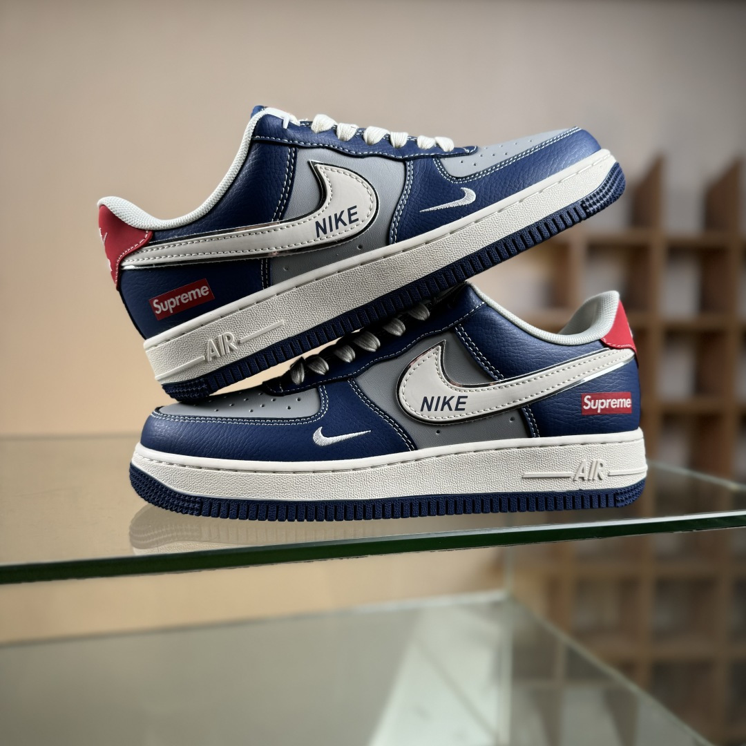 260 Nike Air Force 1'07 Low Superme联名 白蓝灰红 空军一号低帮休闲板鞋 XD2588-602