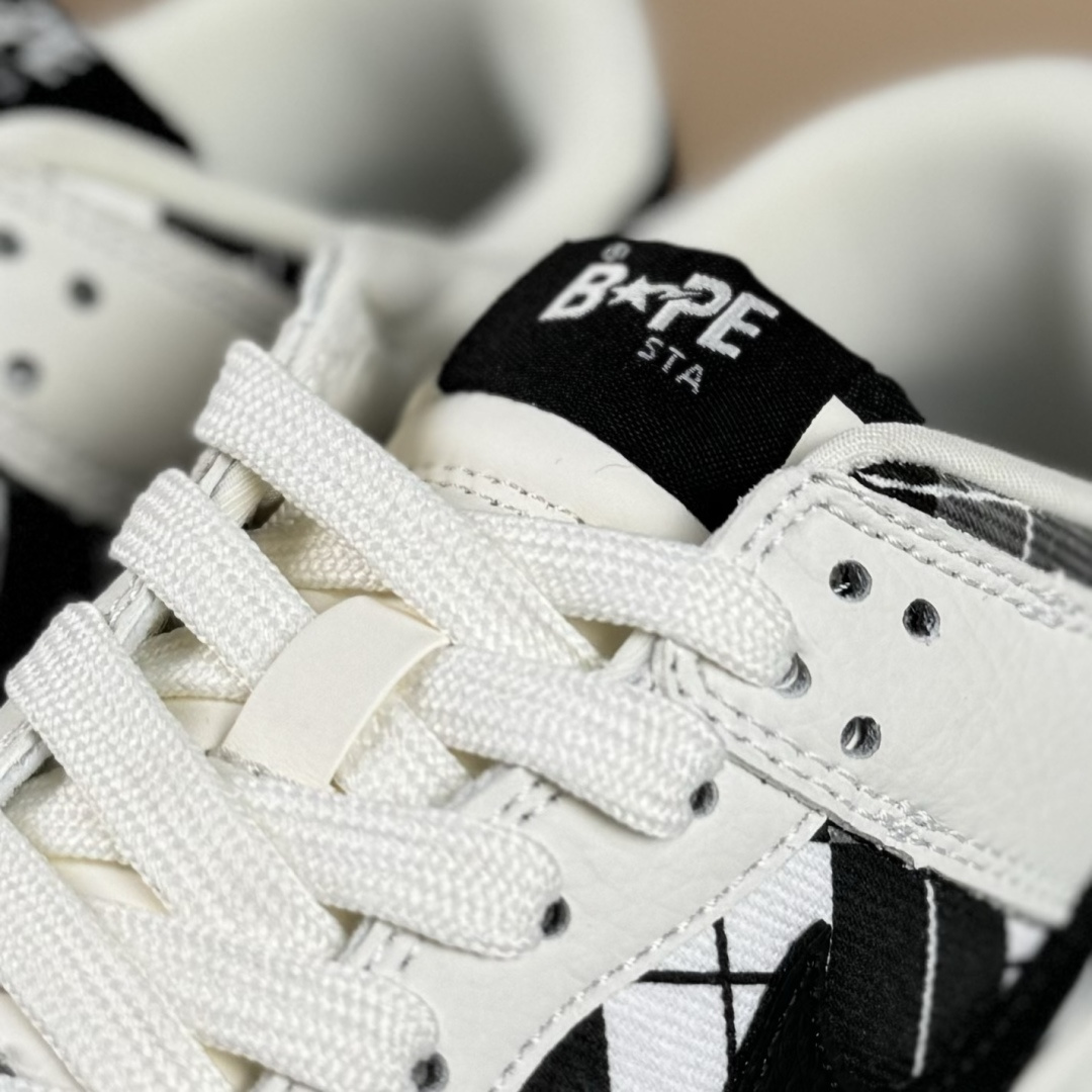 280 Nike SB Dunk Low BAPE联名 白黑网格 高端定制 低帮休闲板鞋 SC0601-463