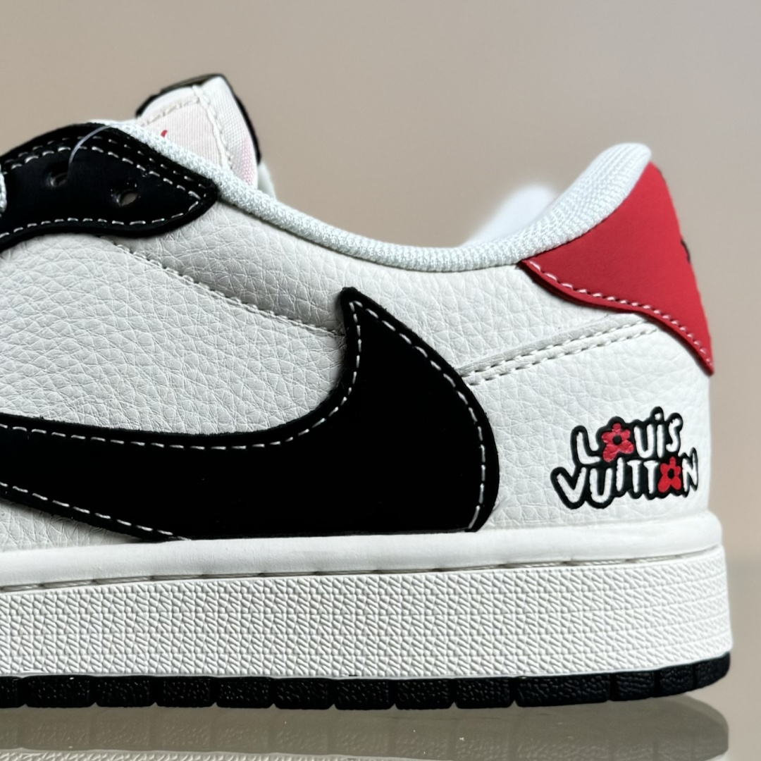 280 Travis Scott x Fragment Design x Air Jordan 1 Low SP AJ1 乔1 LV联名 红尾黑勾 低帮文化休闲板鞋 ZH2598-162