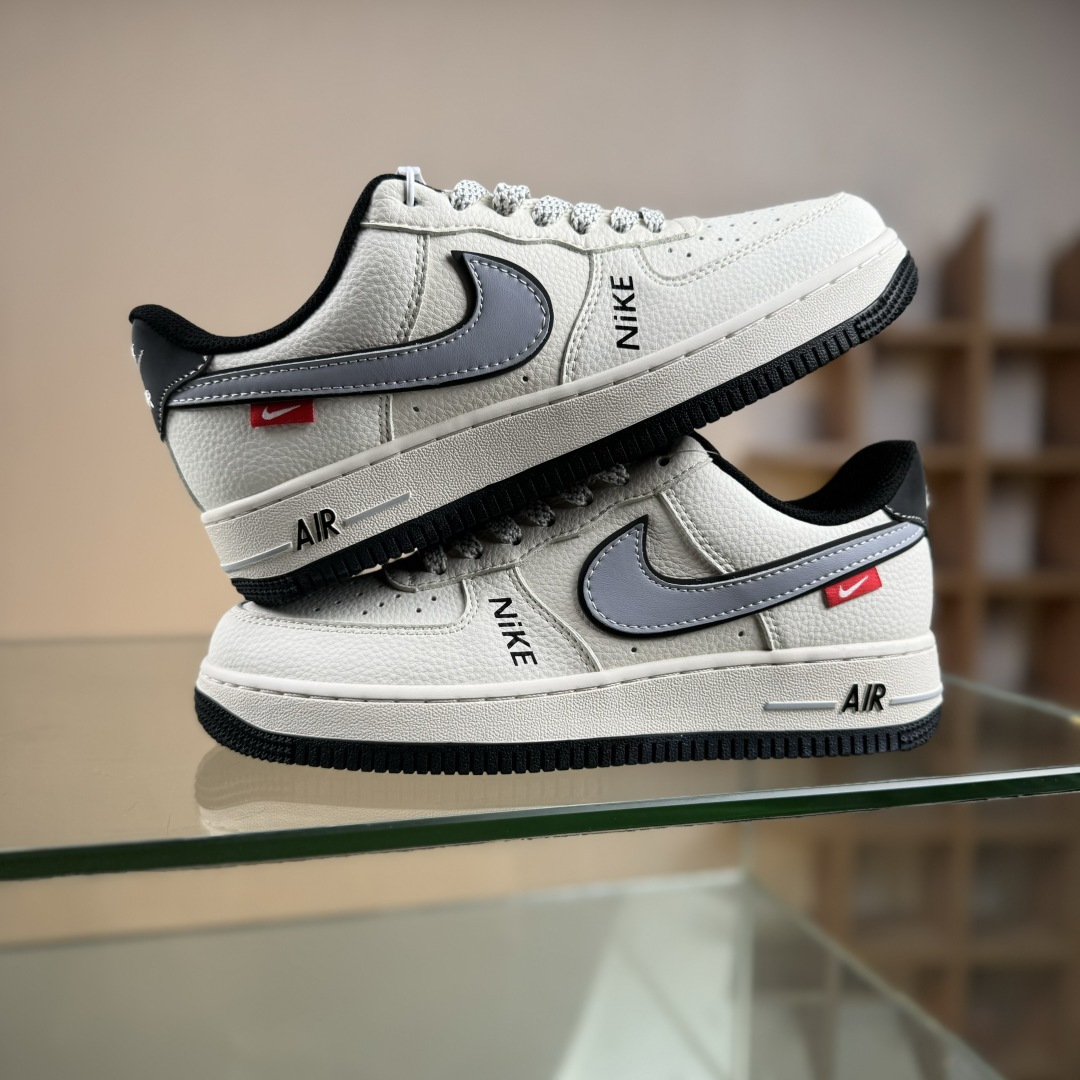 Nike Air Force 1'07 Low 米灰黑字母 空军一号低帮休闲板鞋 JS8028-018