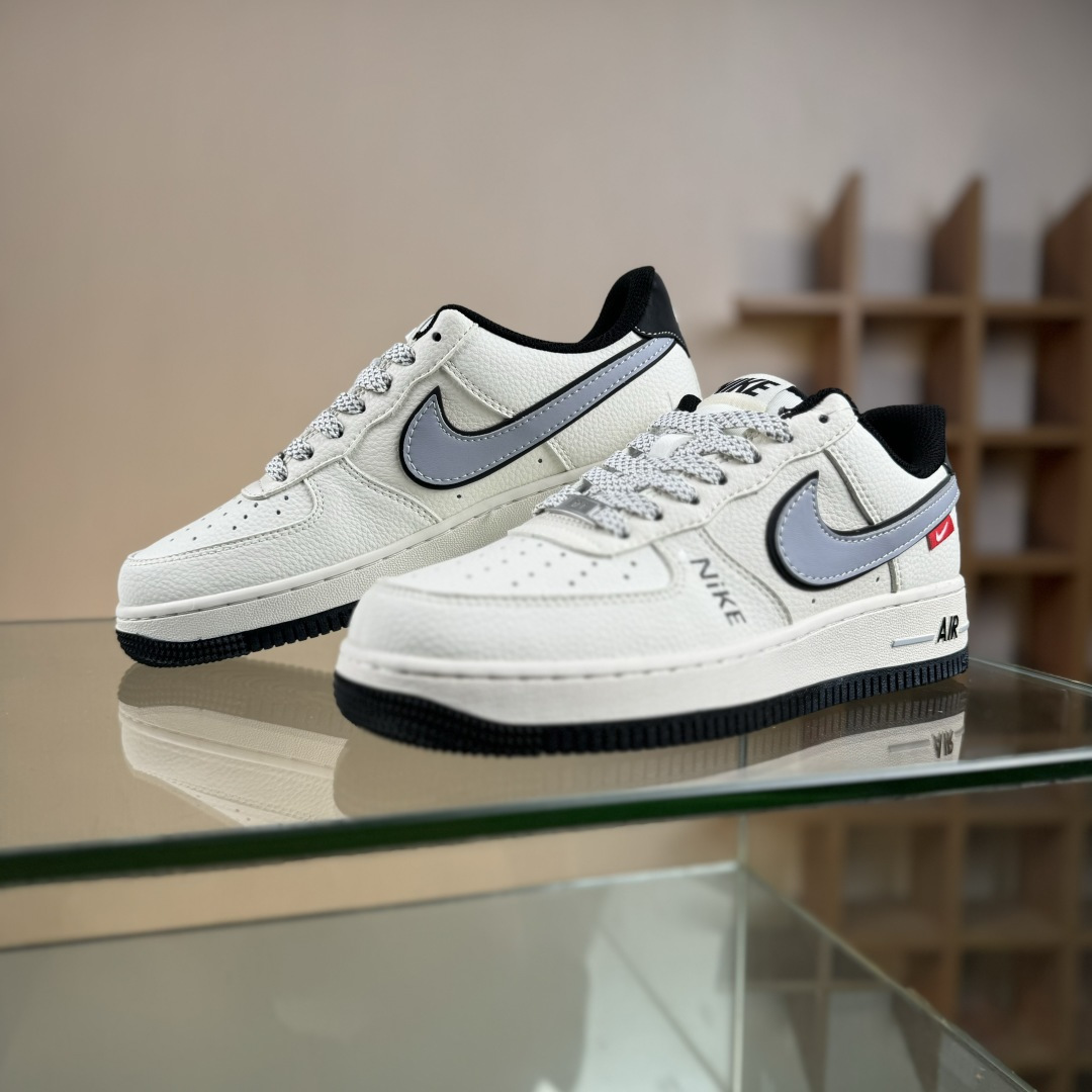 Nike Air Force 1'07 Low 米灰黑字母 空军一号低帮休闲板鞋 JS8028-018