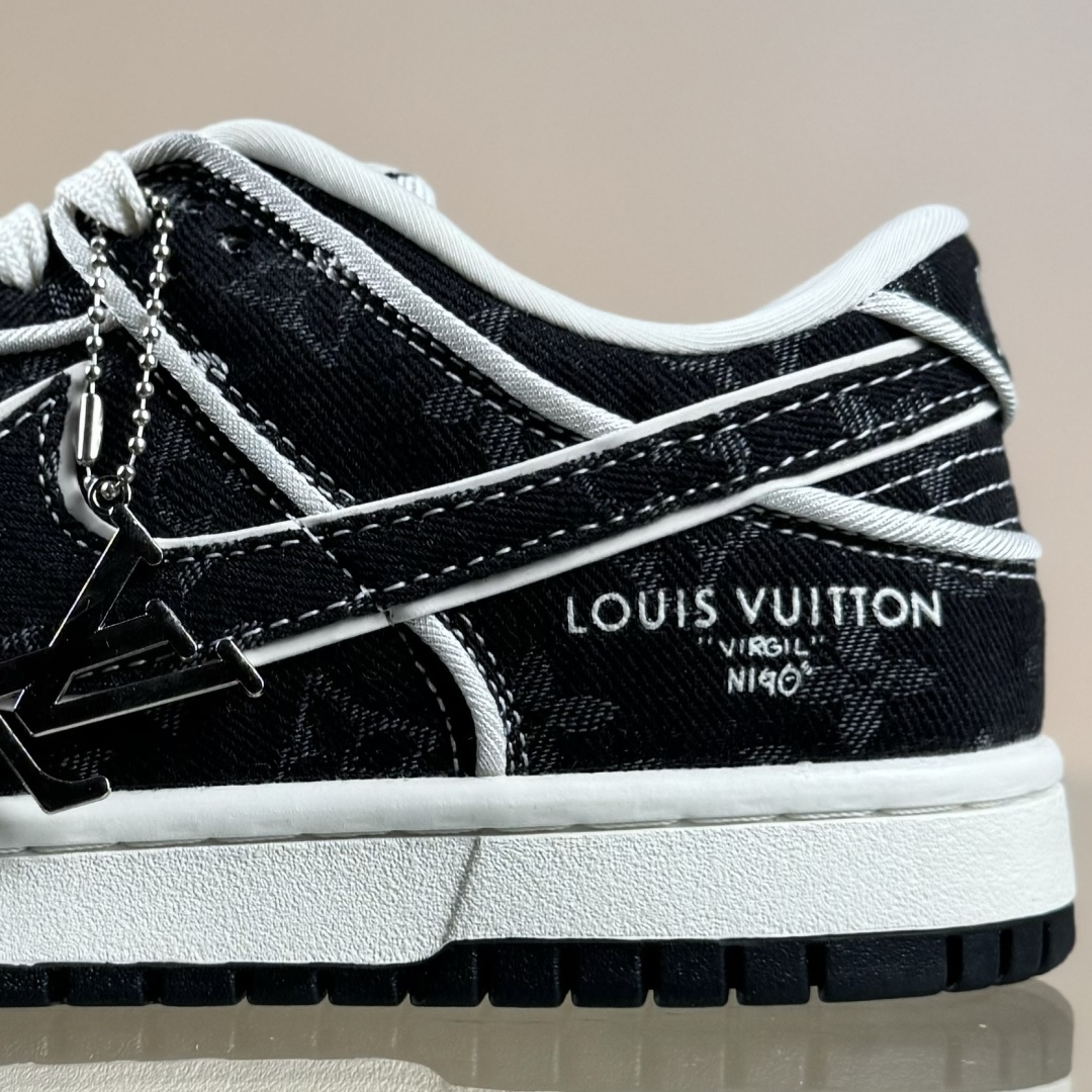 280 Nike SB Dunk Low LV联名 白深黑牛仔 高端定制 低帮休闲板鞋 SC0601-467