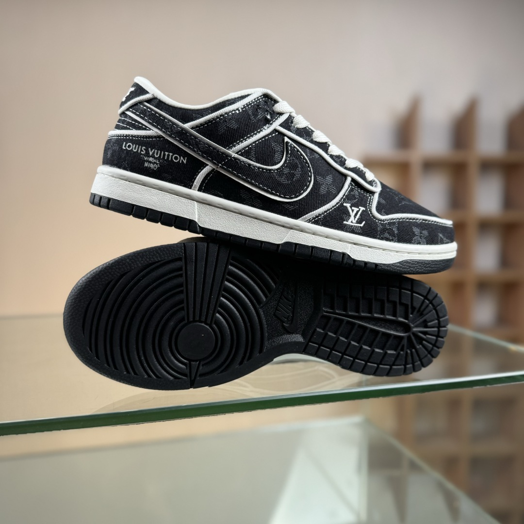 280 Nike SB Dunk Low LV联名 白深黑牛仔 高端定制 低帮休闲板鞋 SC0601-467