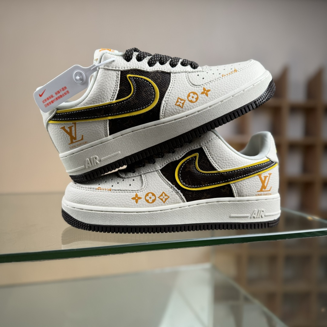 260 Nike Air Force 1'07 Low LV联名 米棕拼接 空军一号低帮休闲板鞋 DD1982-302