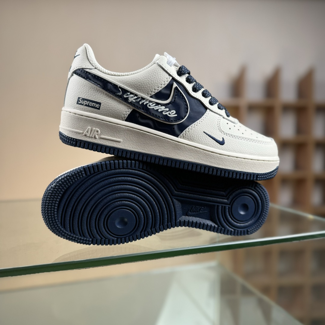 260 Nike Air Force 1'07 Low Supreme联名 波纹米蓝 空军一号低帮休闲板鞋 XY2025-001