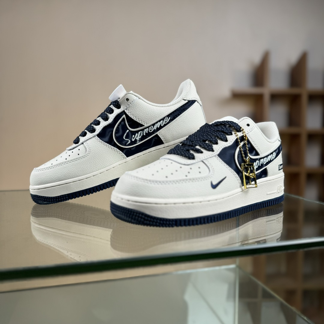 260 Nike Air Force 1'07 Low Supreme联名 波纹米蓝 空军一号低帮休闲板鞋 XY2025-001