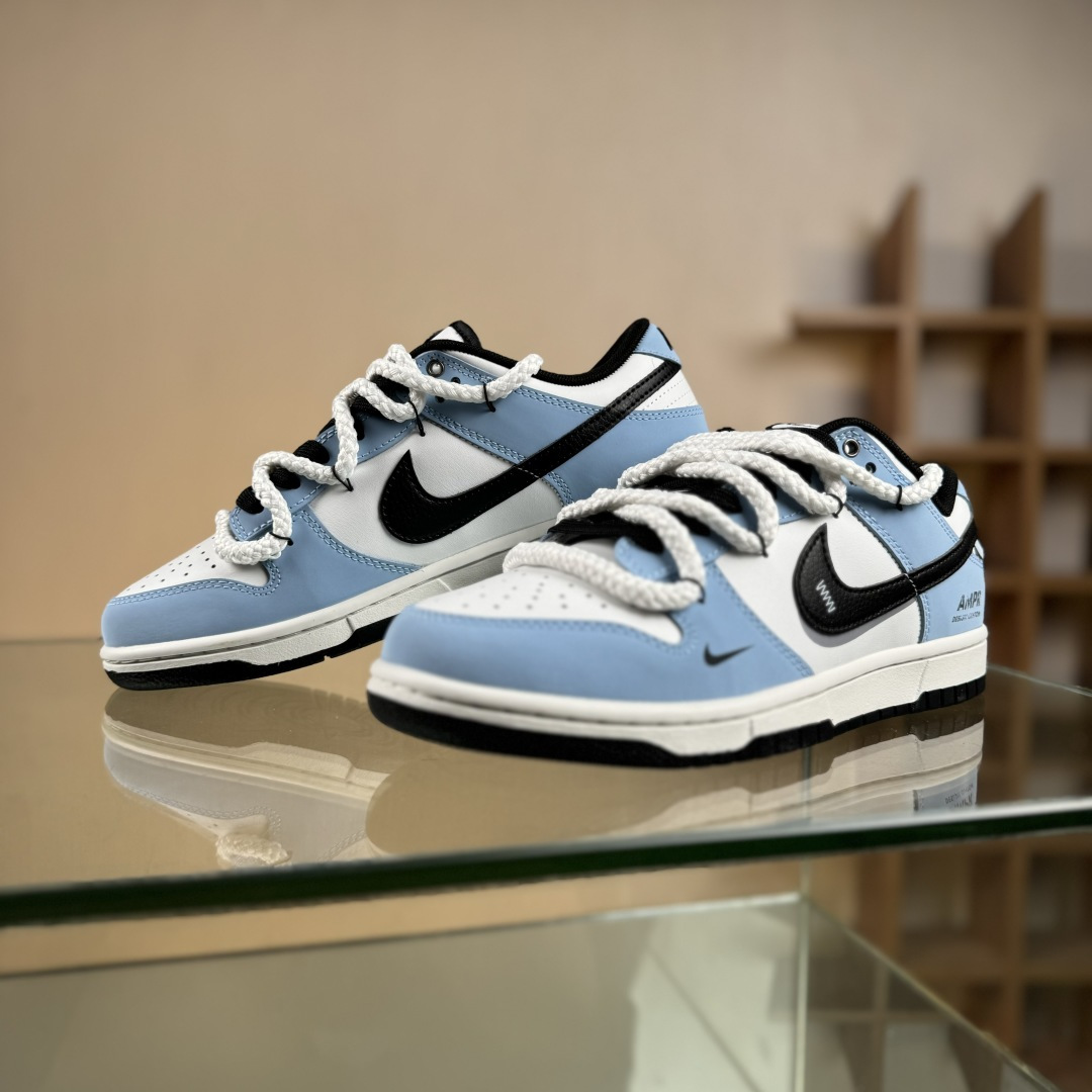 280 Nike SB Dunk Low 逍遥游 蓝白黑小勾绑带 BB0620-113