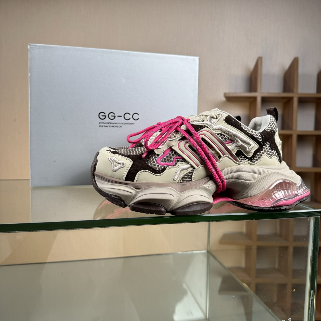 220 新晋潮流鞋靴品牌GGCC夏季新款 张艺凡同款 GG-CC 2025 反叛星球 8cm厚底增高 秋冬新款做旧老爹鞋 G25X3232