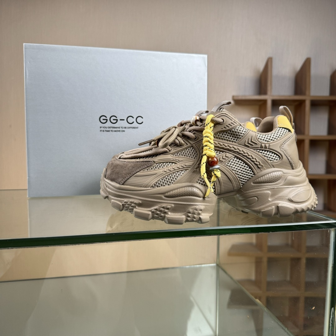 220 新晋潮流鞋靴品牌GGCC秋冬新款 张艺凡同款 GG-CC 2025 珠串 8cm厚底增高 千禧风复古未来老爹鞋 G25X8691