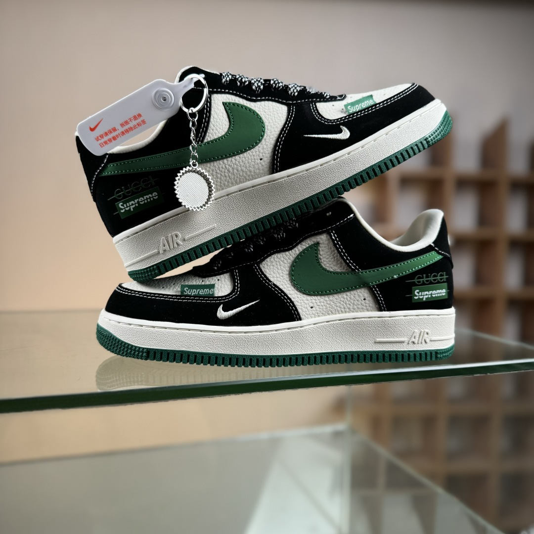 260 Nike Air Force 1 Low 07 x GUCCI x Superme 黑白绿小勾满天星 KJ1688-017