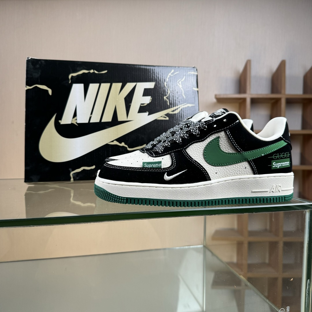 260 Nike Air Force 1 Low 07 x GUCCI x Superme 黑白绿小勾满天星 KJ1688-017