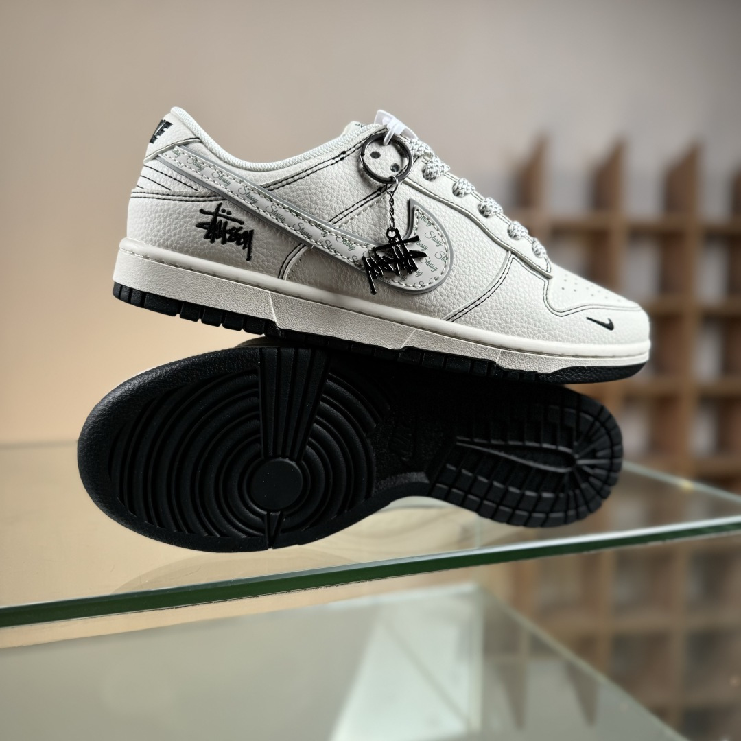 280 Nike SB Dunk Low 斯图西联名 米黑线灰银 高端定制 低帮休闲板鞋 HH7518-097