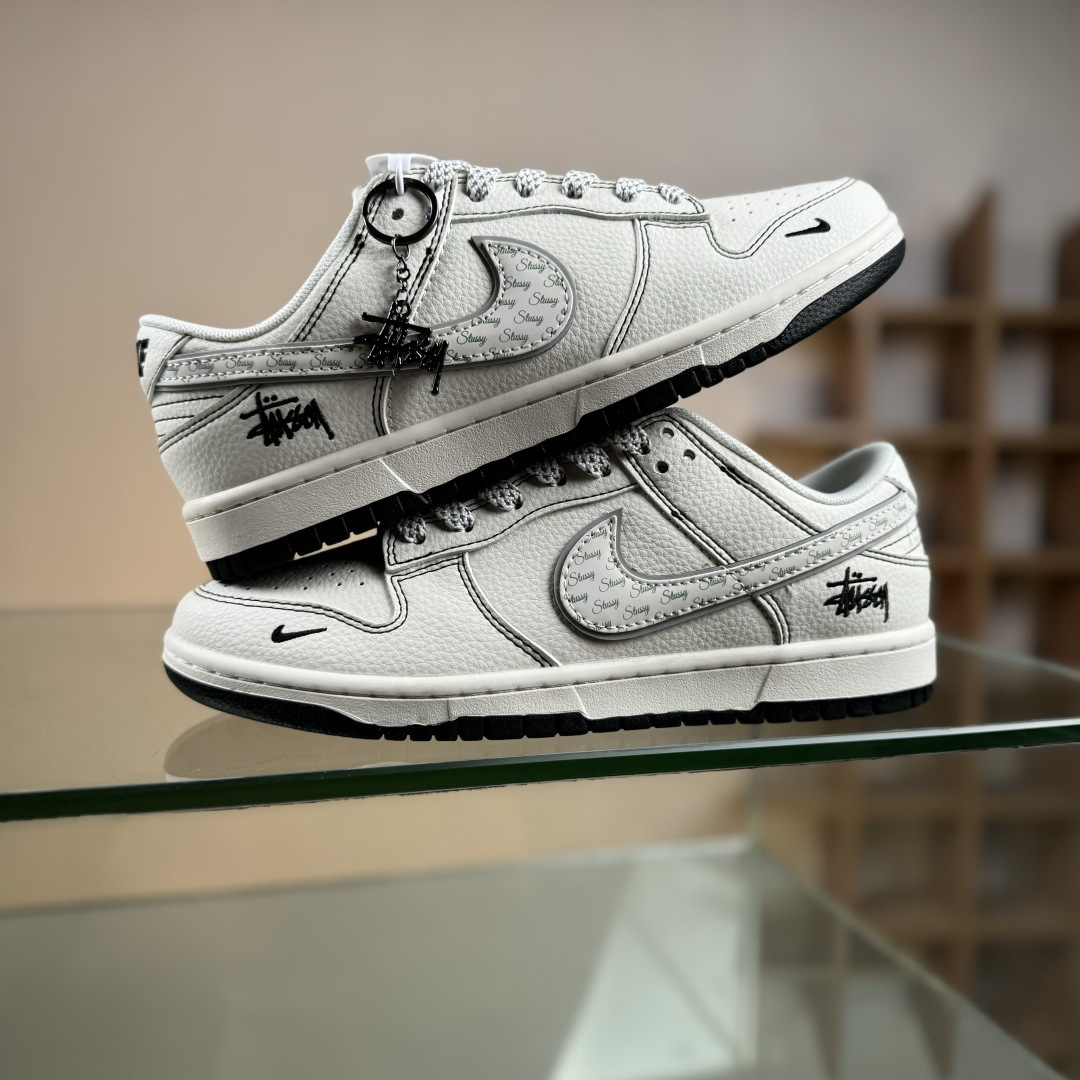 280 Nike SB Dunk Low 斯图西联名 米黑线灰银 高端定制 低帮休闲板鞋 HH7518-097