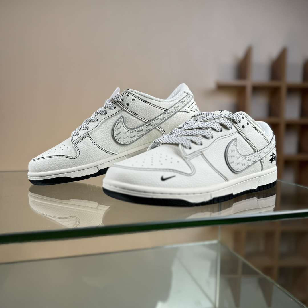 280 Nike SB Dunk Low 斯图西联名 米黑线灰银 高端定制 低帮休闲板鞋 HH7518-097
