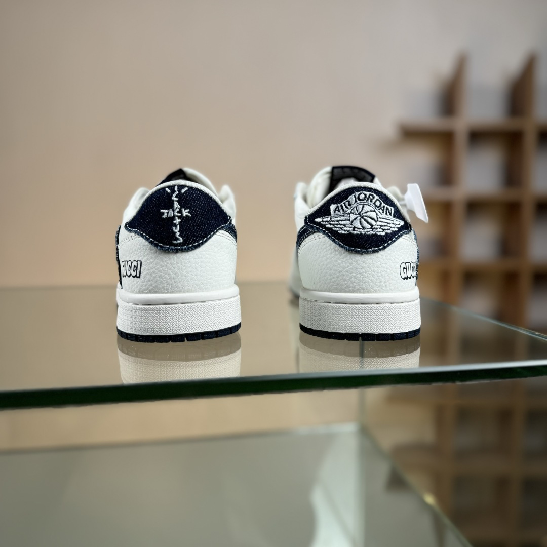 280 Travis Scott x Fragment Design x Air Jordan 1 Low SP AJ1 乔1联名 米蓝牛仔布 低帮文化休闲板鞋 JW1188-148
