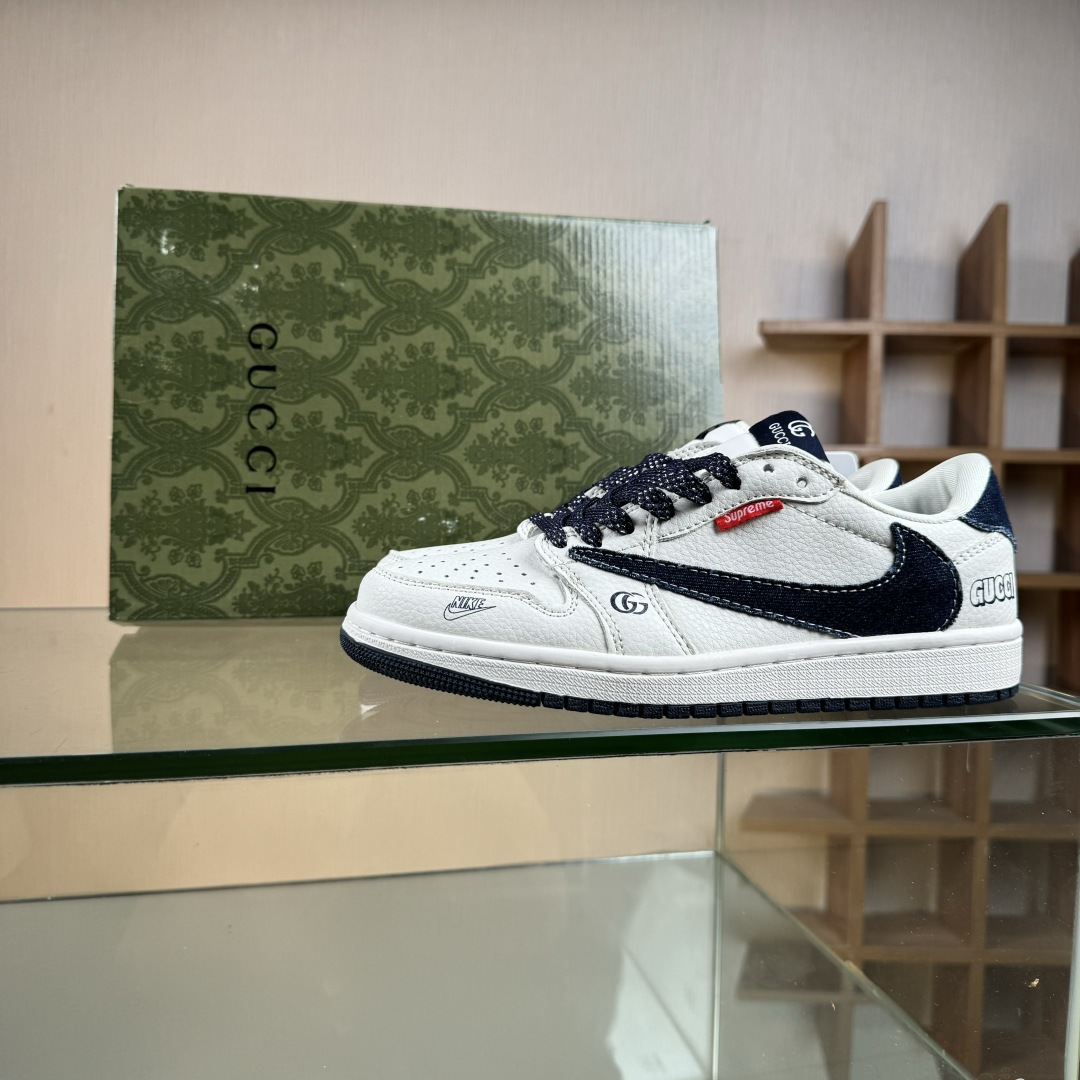 280 Travis Scott x Fragment Design x Air Jordan 1 Low SP AJ1 乔1联名 米蓝牛仔布 低帮文化休闲板鞋 JW1188-148