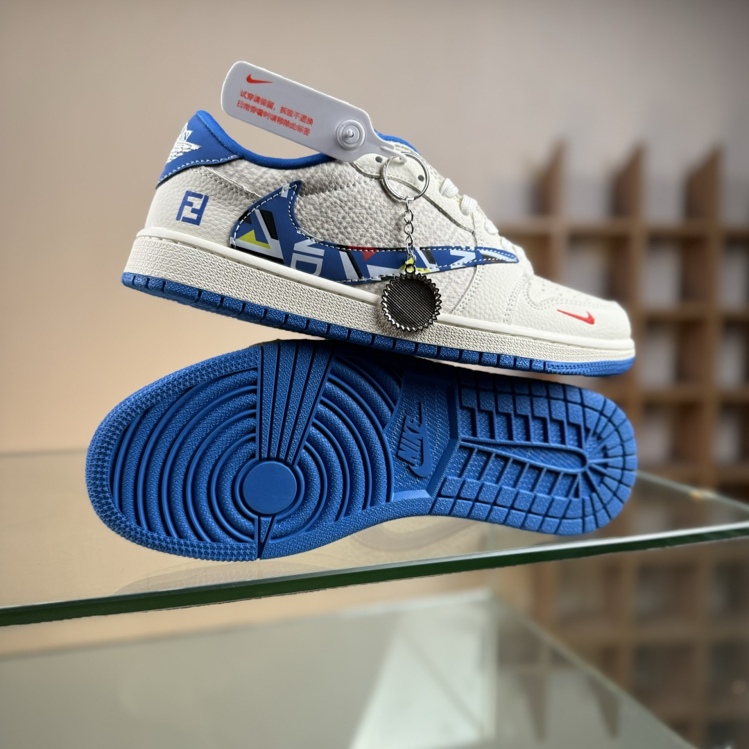 280 Travis Scott x Nike Air Jordan 1 Low x FENDI Air Jordan 1 Low 反转白蓝小勾倒钩 XS2025-080