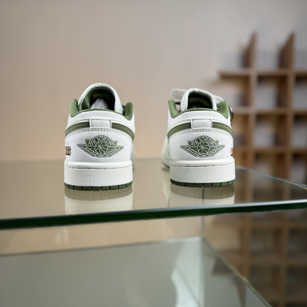 280 Air Jordan 1 Low AJ1 乔1古驰联名 米军绿 高端定制 低帮复古篮球鞋 XX3168-168