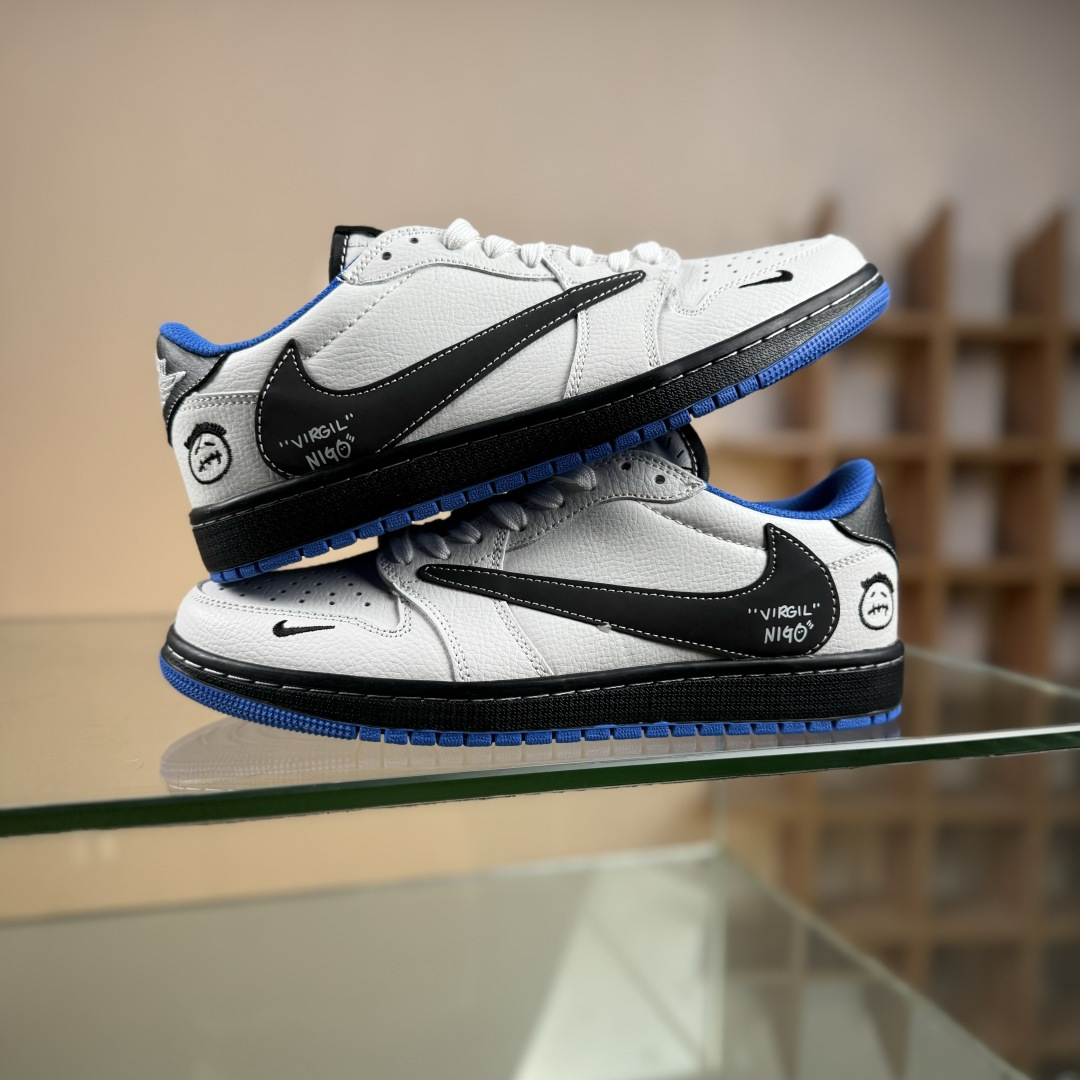 280 Travis Scott x Fragment Design x Air Jordan 1 Low SP AJ1 乔1联名 蓝底鬼脸 低帮文化休闲板鞋 DZ5899-027
