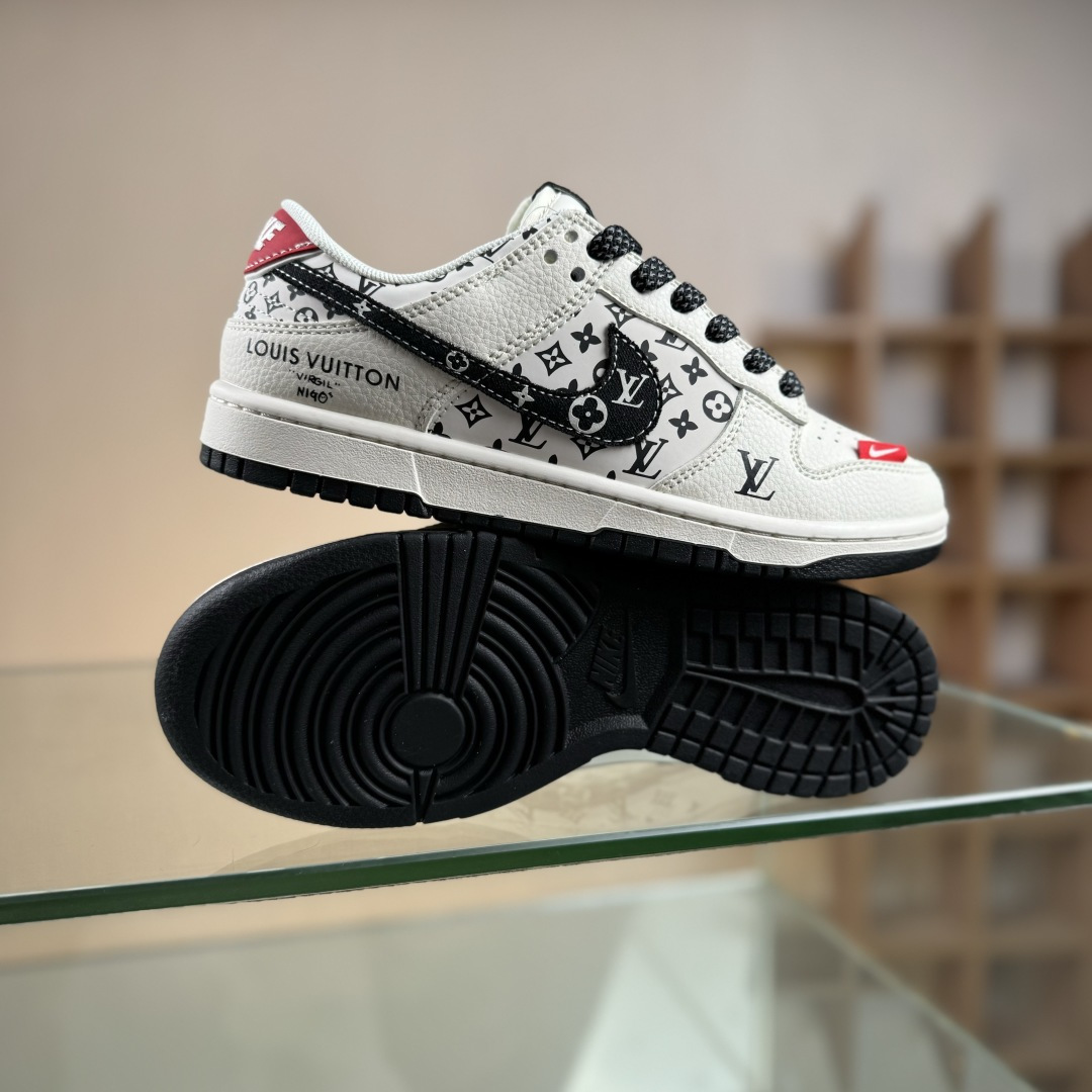 280 Nike SB Dunk Low LV联名 米黑红印花 周年高端定制 低帮休闲板鞋 HT5088-607