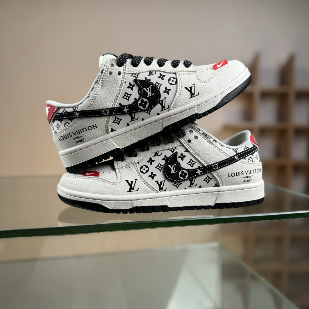 280 Nike SB Dunk Low LV联名 米黑红印花 周年高端定制 低帮休闲板鞋 HT5088-607